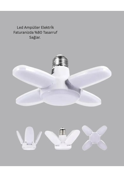 Ers 4 Kollu Katlanır Pervane Led Ampül 60 Watt Yüksek Aydınlatma Ve Enerji Tasarrufu