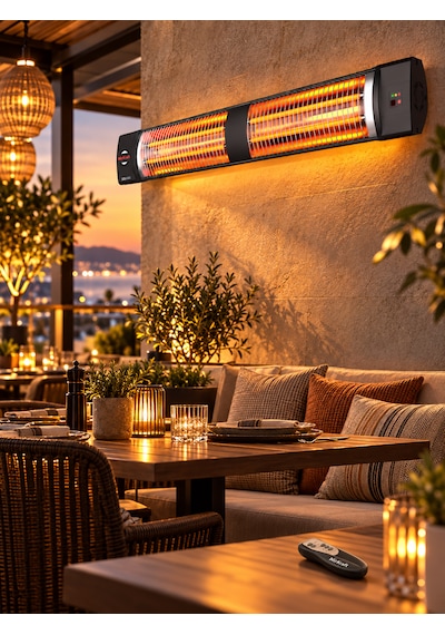 Square 2800 Watt 2 Kademeli Infrared Uzaktan Kumandalı Duvar Tipi Isıtıcı