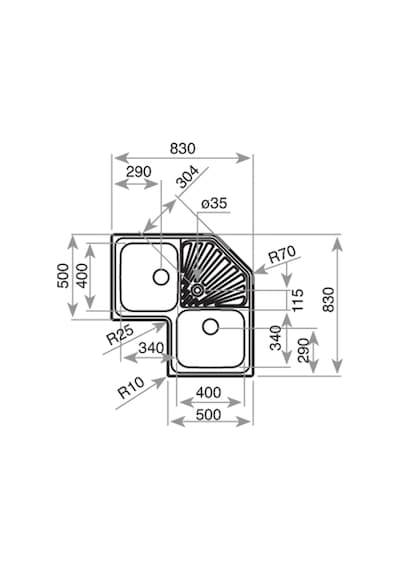 Teka Classic Angular 2B Eviye Inset Paslanmaz Çelik Eviye - 10118008