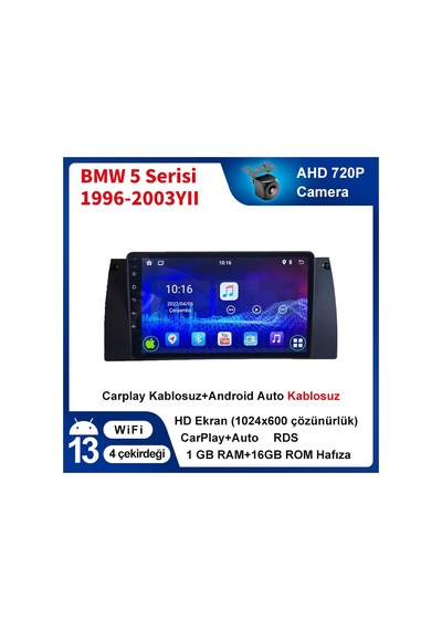 Bmw-5-serisi-1996-2003 Carplay 9inç 1/16gb Multimedya
