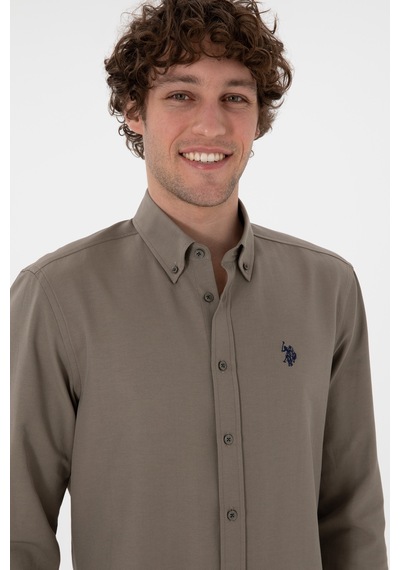U.s. Polo Assn. Erkek Vizon Gömlek Basic 50306338-vr052 Vizon