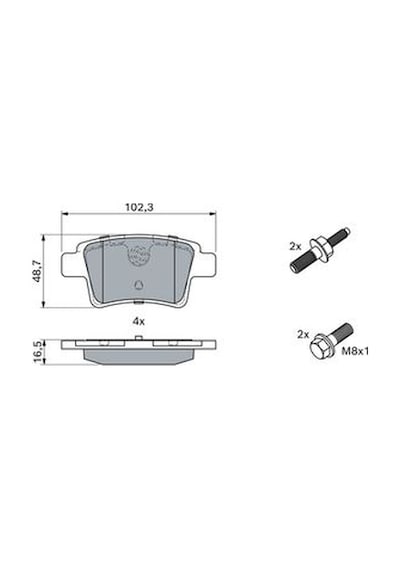 Citroen C4 Picasso 1.6thp 2010-2013 Bosch Arka Balata 24540