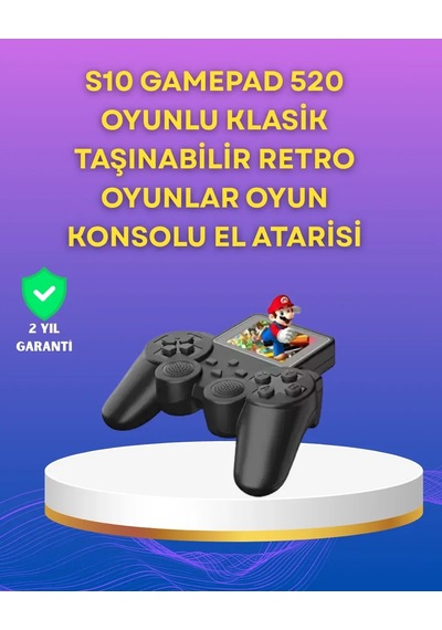 2. 4 İnç Ekranlı 500 Oyunlu Taşınabilir Retro Oyun Konsolu, Şarjlı El Tipi Mini
