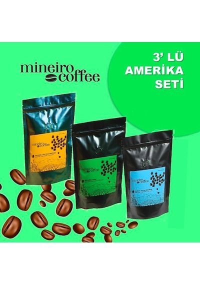 Mineiro Coffee 3'lu Amerika Seti 750 G Mineiro Coffee 3'lu Amerika Seti 750 G