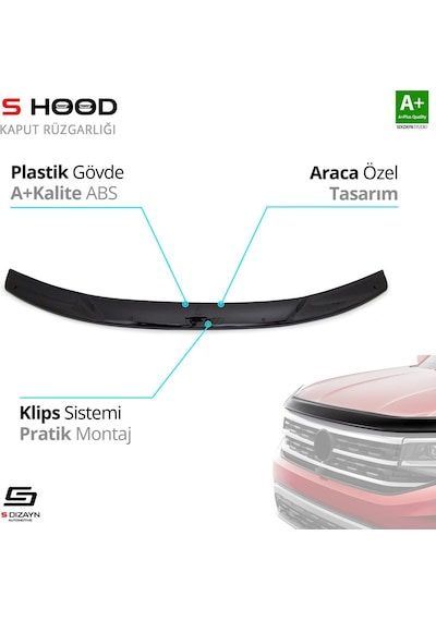 S-dizayn Dacia Duster Abs Plastik Kaput Rüzgarlığı 2012-2018 A+kalite