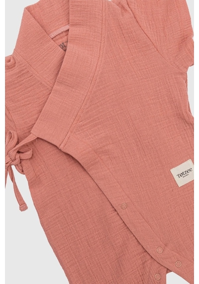 Totzee Uzun Kimono Tulum Mercan Rengi Mercan