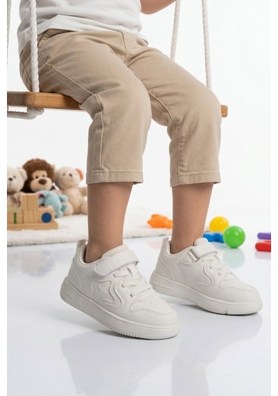 Cool Beyaz Cırtlı Hafif Unisex Çocuk Spor Ayakkabı Eldon P