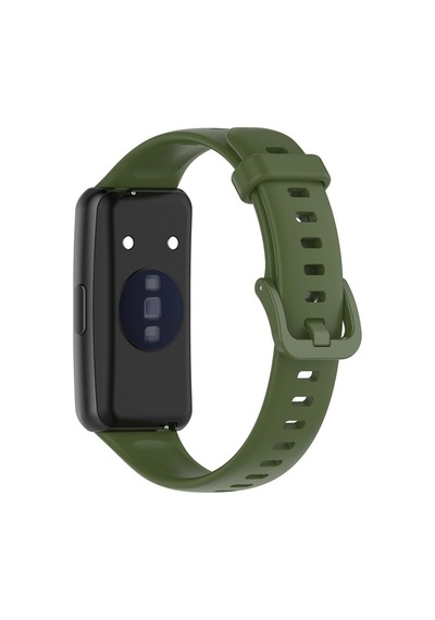 Huawei Band 7 Uyumlu Silikon Kordon Kayış Haki