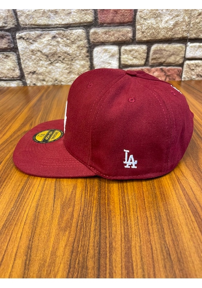 La Los Angeles Nakış Hip Hop Snapback Rapper Basket Cap Şapka Bordo