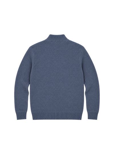 Battalmoda Erkek Büyük Beden İndigo Hattush Dik Yaka Cepli Triko Hırka 3xl-4xl-5xl-6xl