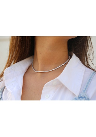 Reis Kuyumculuk T9894 Su Yolu Choker Beyaz Altın Kolye