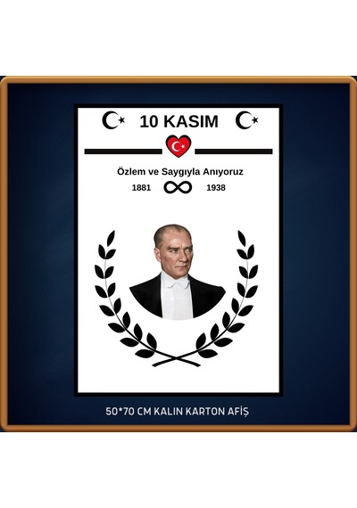10 Kasım Atatürk Afişi 50x70 Cm Bristol Baskı 04