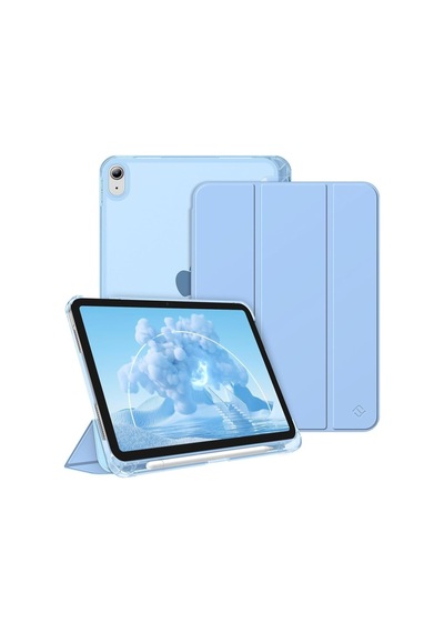 Apple iPad Uyumlu 11. A16 11inç/10. 10.9inç İle Uyumlu Kılıf Cover Kalem Bölmeli Pc Case Mavi Açık Sku: Zeusb0fvtcv2fr Arka Kapak