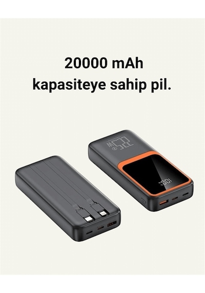 Dijital Ekranlı 20.000 Mah Powerbank 22.5w Hızlı Şarj + Çoklu Bağlantı Seçeneği