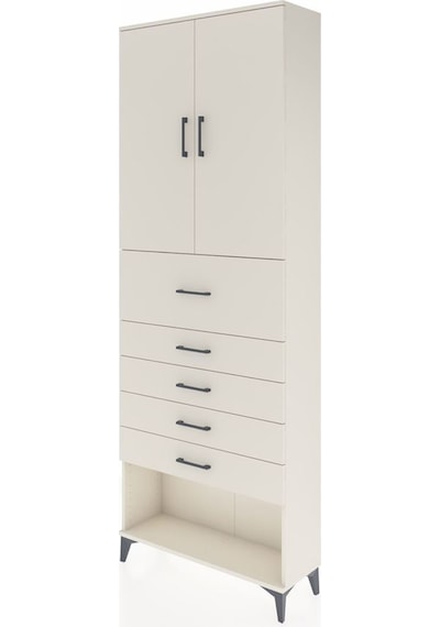 Arges Dolap 3 Raflı 5 Çekmeceli 2 Kapaklı 88x30x243 Aytaşı-aytaşı Aytası