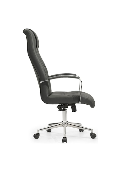 Safir Bilgisayar Koltuğu Ofis Müdür Büro Çalışma Sandalyesi Siyah Renk Krom Ayaklı Siyah