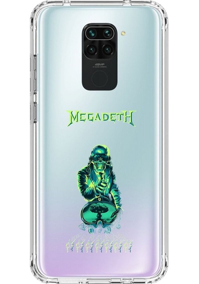 Xiaomi Redmi Note 9 Uyumlu Şeffaf Kılıf Mega Death Tasarımlı