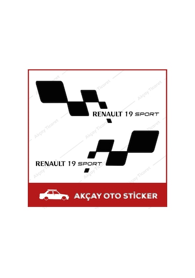 Renault 19 Sport Sticker (Takım Set) Renault 19 Sticker Araç
