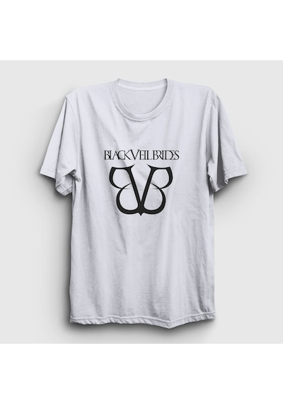 Presmono Unisex Logo Black Veil Brides T-shirt Beyaz