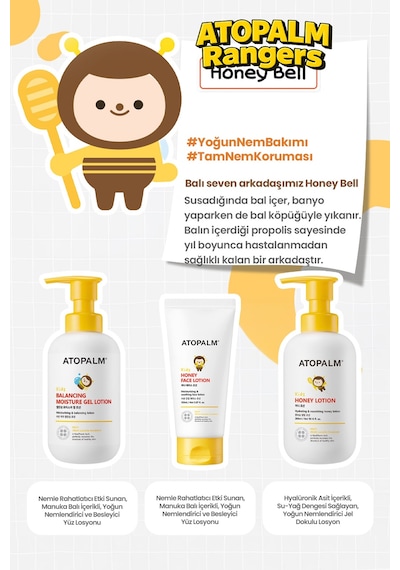 Çocuklar İçin Bariyer Destekleyen Yoğun Nemlendirici & Besleyici Losyon Atopalm Honey Lotion Kids