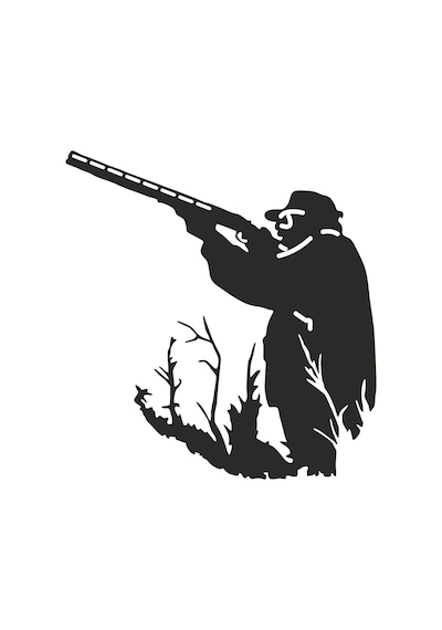 Avcı Silüet Av Silah Av Sporu Kuş Sticker 01510