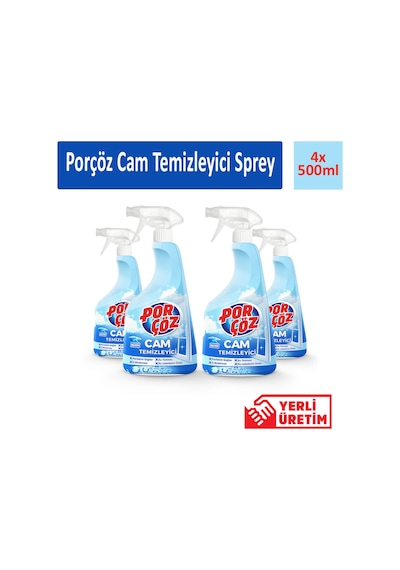 Porçöz Cam Temizleyici Sprey 4 x 500 ML