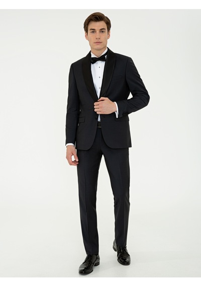 Cacharel Siyah Slim Fit Smokin Damatlık