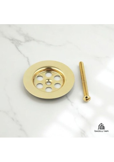 İsaoğlu Yapı Gold Lavabo Gideri Altın Sifon Süzgeç Gold Vida Dahil Gold Altın