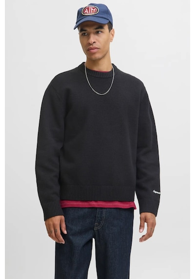 Jack & Jones Jornorrebro Knit Crew Neck Sn Erkek Kazak 12282728 Siyah