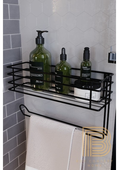 Banyo Düzenleyici Çok Amaçlı Dekoratif Havluluk Düzenleyici Siyah