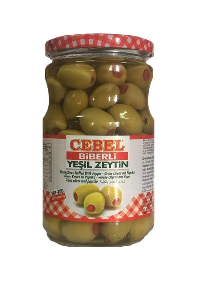 Cebel Biberli Yeşil Zeytin Cam 400 G