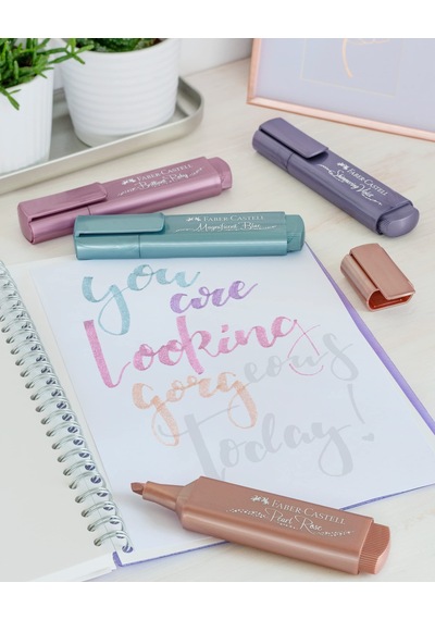 Faber-castell Fosforlu Kalem 46 Yeni Metalik Renkler 4 Renk 2021 124-Pembe