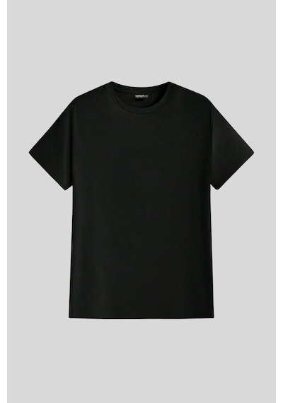 Genius Store Erkek %100 Pamuk Slim Fit Dar Kesim Bisiklet Yaka Basictişört Basıc-tshırt Siyah