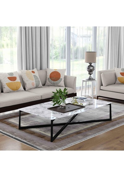 Kaymaz Taban Yıkanabilir Halı Mutfak, Salon, Yatak Odası İçin Modern Dijital Baskı Halı Slnhalı33 - 0021 Çok Renkli