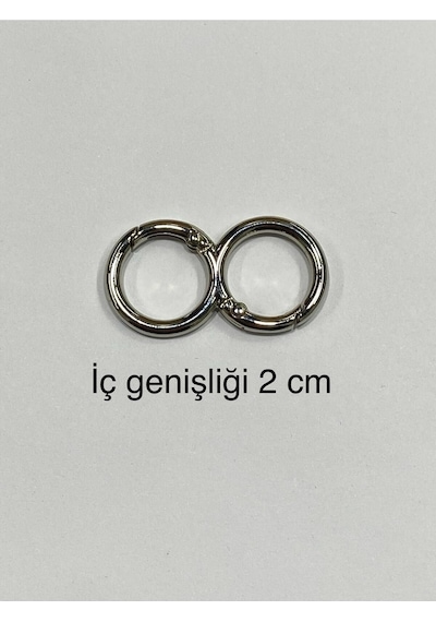 Karantuhafiye Çanta Halkası Yaylı İkili Model 2 Cm Gümüş Gümüş