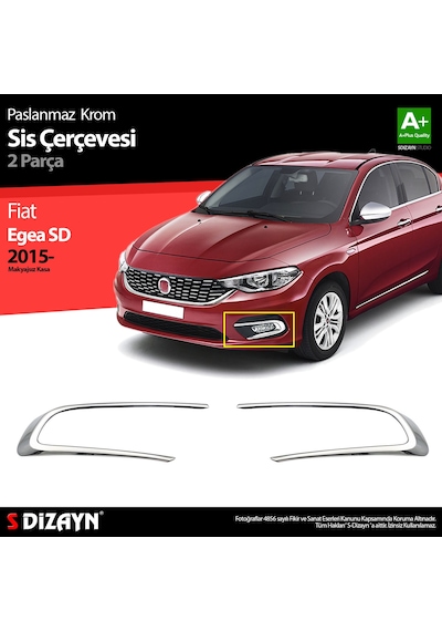 S-Dizayn  Fiat Egea Krom Sis Farı Çerçevesi 2 Prç. 2015-2020