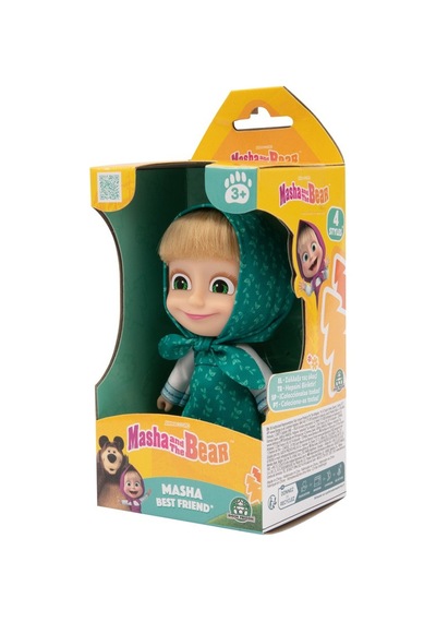 Masha & Koca Ayı - 12 Cm Masha Bebek - Yeşil Elbiseli