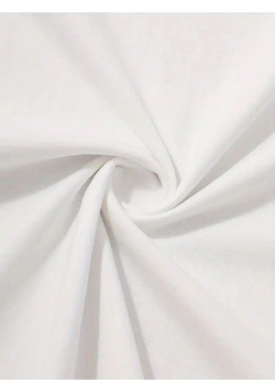 Erkek Sarj %1 Baskılı T-shirt Kısa Kol Bisiklet Yaka Regular Fit Tişört - Beyaz