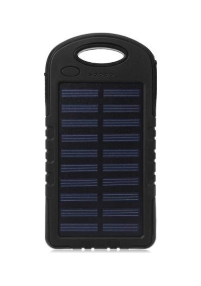 8000 Mah Solar Powerbank Şarj Aleti 20 Led Aydınlatmalı Siyah Karışık