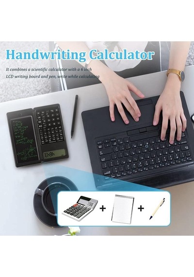 Valkyrie S9 Dijital Not Defterli Bilimsel Fonksiyonlu Hesap Makinesi E-writer - Katlanabilir Siyah
