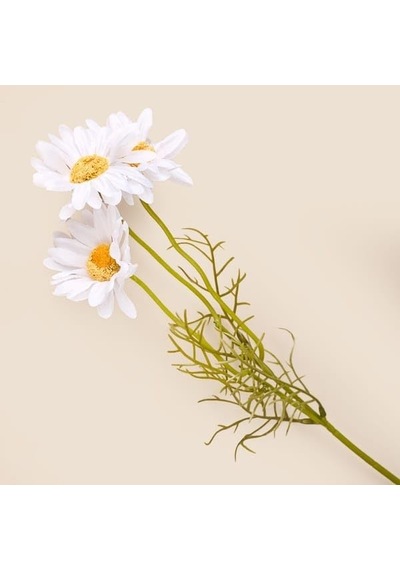 Evidea Deco Papatya Yapay Dal Çiçek - Beyaz - 47 Cm Çok Renkli