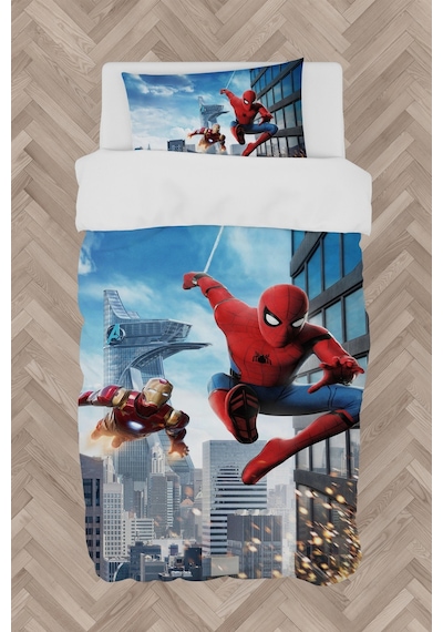 Mekta Home Bebek Ve Çocuk Odası Iron Man Ve Spider Man Desenli Nevresim Takımı