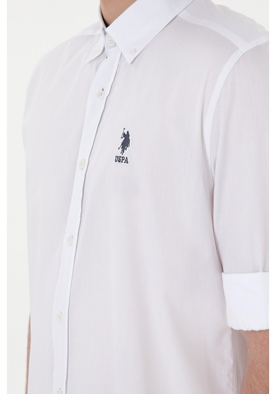 U.s. Polo Assn. Erkek Beyaz Gömlek Desenli 50300207-vr013 Beyaz