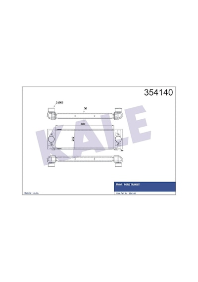 İntercooler Radtatörü Transit V347 V348 V363 06-; 2.2 (135 140Ps) 3.2 (200 Ps)