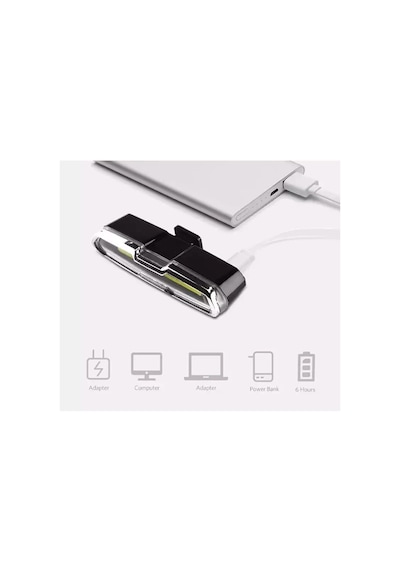 Mavi Kırmızı Beyaz Çakarlı Usb Şarjlı Bisiklet Stop Lambası