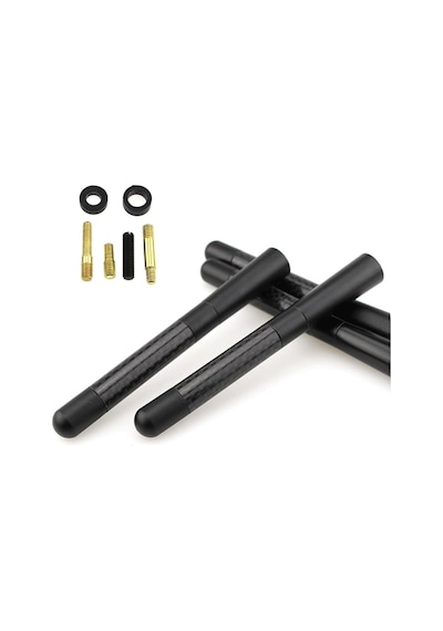 Peugeot 206 Uyumlu Alüminyum Karbon Fiber Oto Araç Anten Çubuğu Siyah