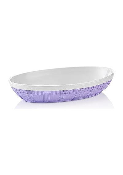 Motifli Oval Kayık Tabak Salatalık Çerezlik Taba 16.7x23.3x4.2 Cm N11.193