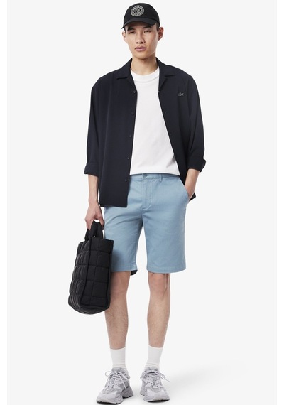 Lacoste Men's Slim Fit Bermuda Shorts Erkek Dar Kesim Pamuk Bermuda Şort Mavi