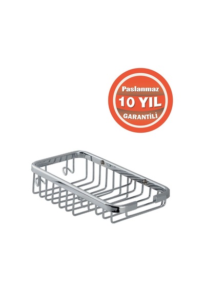 Çelik Banyo Paslanmaz Pirinç Mercan Lifli 10x19 Sabunluk Süngerlik Krom