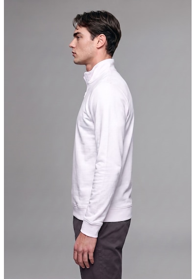 Defacto Regular Fit Dik Yaka Yarım Fermuarlı Sweatshirt F2821ax25auwt34 Beyaz